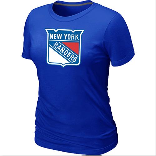 Cheap Women New York Rangers Big & Tall Logo Blue NHL T-Shirt