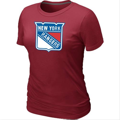 Cheap Women New York Rangers Big & Tall Logo Red NHL T-Shirt