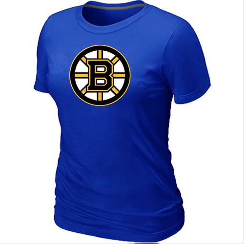 Cheap Women Boston Bruins Big & Tall Logo Blue NHL T-Shirt