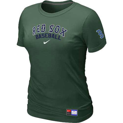 Cheap Women Boston Red Sox Nike D.Green Short Sleeve Practice MLB Baseball T-Shirt