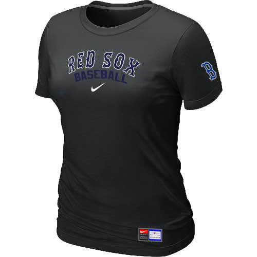 Cheap Women Boston Red Sox Nike Black Short Sleeve Practice MLB Baseball T-Shirt