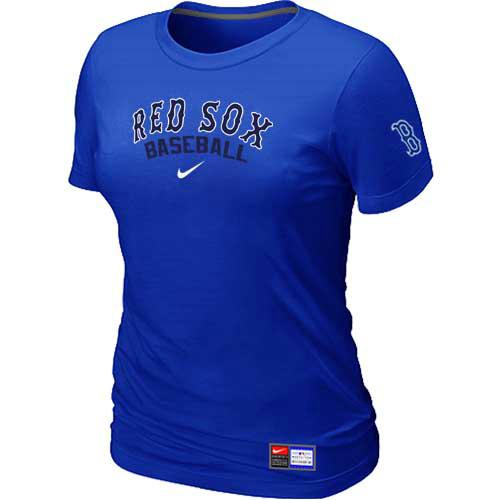Cheap Women Boston Red Sox Nike Blue Short Sleeve Practice MLB Baseball T-Shirt