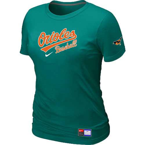 Cheap Women Baltimore Orioles Nike L.Green Short Sleeve Practice MLB Baseball T-Shirt