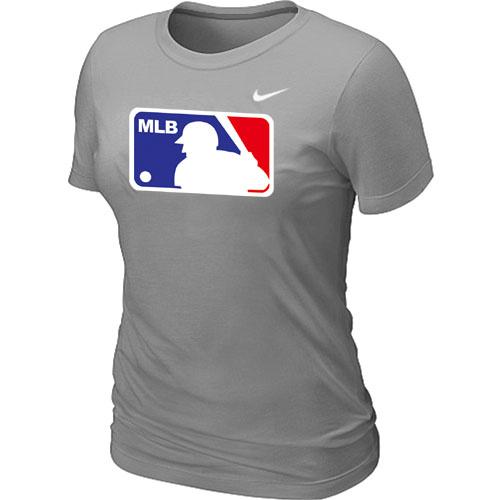 Cheap Women MLB Logo Heathered Nike L.Grey Blended MLB Baseball T-Shirt