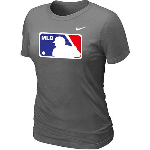 Cheap Women MLB Logo Heathered Nike D.Grey Blended MLB Baseball T-Shirt