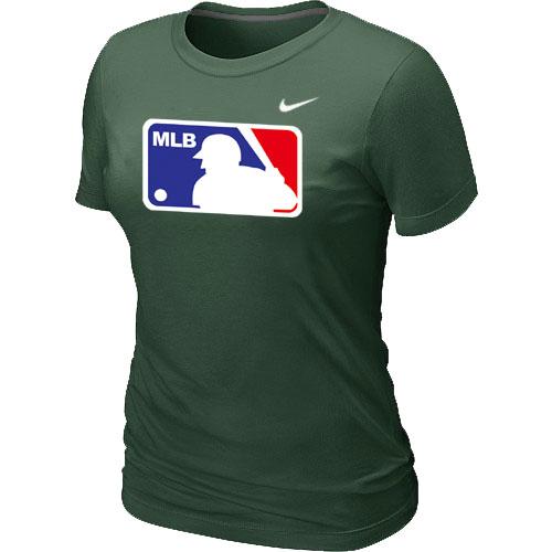 Cheap Women MLB Logo Heathered Nike D.Green Blended MLB Baseball T-Shirt