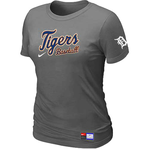Cheap Women Detroit Tigers Nike D.Grey Short Sleeve Practice MLB Baseball T-Shirt