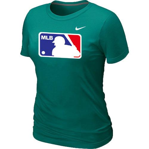 Cheap Women MLB Logo Heathered Nike L.Green Blended MLB Baseball T-Shirt