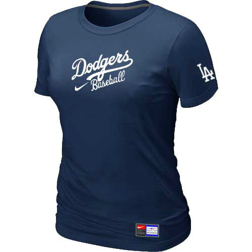 Cheap Women Los Angeles Dodgers Nike D.Blue Short Sleeve Practice MLB Baseball T-Shirt