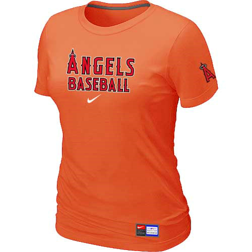 Cheap Women Los Angeles of Anaheim Nike Orange Short Sleeve Practice MLB Baseball T-Shirt