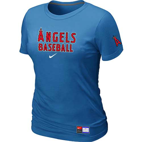 Cheap Women Los Angeles of Anaheim Nike L.blue Short Sleeve Practice MLB Baseball T-Shirt