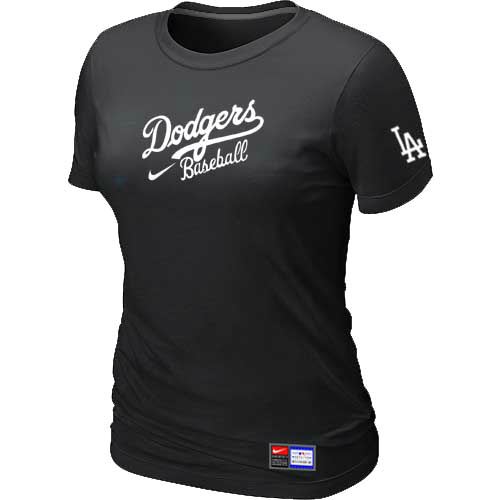 Cheap Women Los Angeles Dodgers Nike Black Short Sleeve Practice MLB Baseball T-Shirt