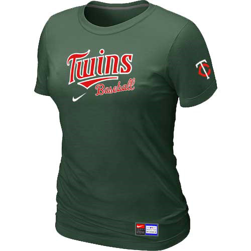 Cheap Women Minnesota Twins Nike D.Green Short Sleeve Practice MLB Baseball T-Shirt