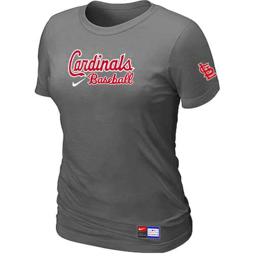 Cheap Women St. Louis Cardinals Nike D.Grey Short Sleeve Practice MLB Baseball T-Shirt