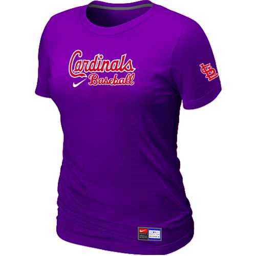 Cheap Women St. Louis Cardinals Nike Purple Short Sleeve Practice MLB Baseball T-Shirt