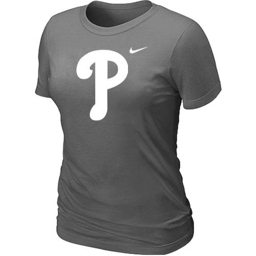 Cheap Women MLB Philadelphia Phillies Heathered D.Grey Nike Blended MLB Baseball T-Shirt