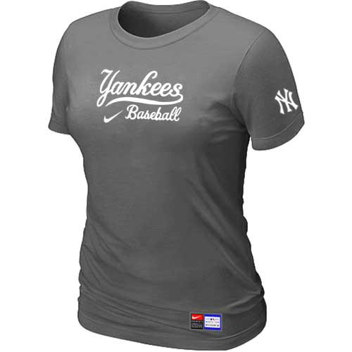 Cheap Women New York Yankees Nike D.Grey Short Sleeve Practice MLB Baseball T-Shirt