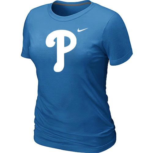 Cheap Women MLB Philadelphia Phillies Heathered L.blue Nike Blended MLB Baseball T-Shirt