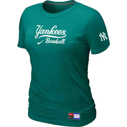 Cheap Women New York Yankees Nike L.Green Short Sleeve Practice MLB Baseball T-Shirt