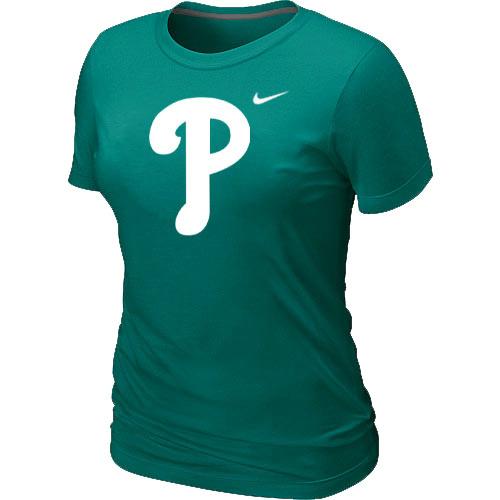 Cheap Women MLB Philadelphia Phillies Heathered L.Green Nike Blended MLB Baseball T-Shirt