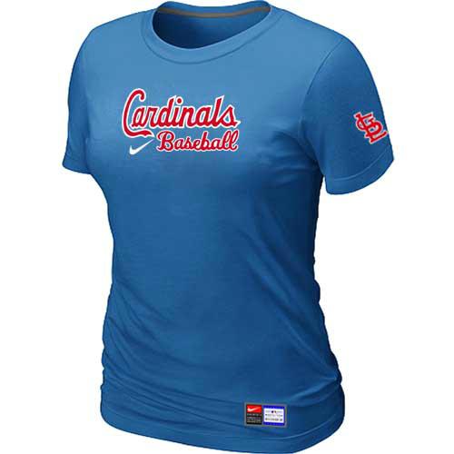 Cheap Women St. Louis Cardinals Nike L.blue Short Sleeve Practice MLB Baseball T-Shirt