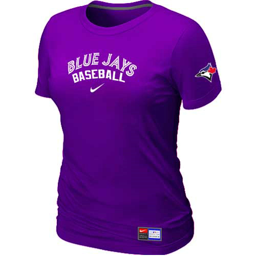 Cheap Women Toronto Blue Jays Nike Purple Short Sleeve Practice MLB Baseball T-Shirt