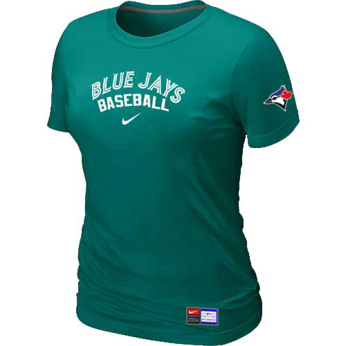 Cheap Women Toronto Blue Jays Nike L.Green Short Sleeve Practice MLB Baseball T-Shirt