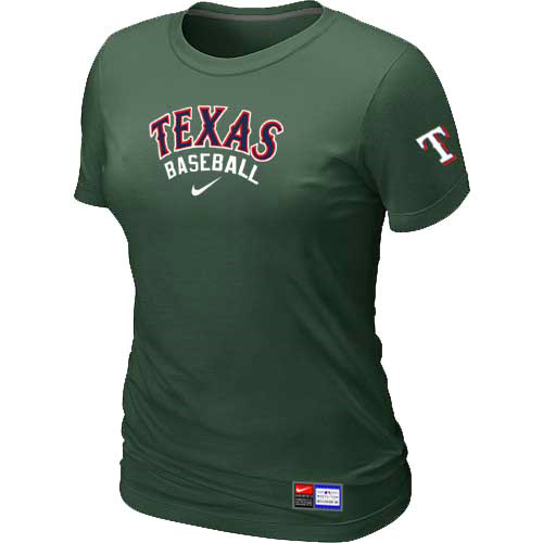 Cheap Women Texas Rangers Nike D.Green Short Sleeve Practice MLB Baseball T-Shirt