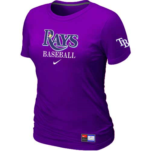 Cheap Women Tampa Bay Rays Nike Purple Short Sleeve Practice MLB Baseball T-Shirt