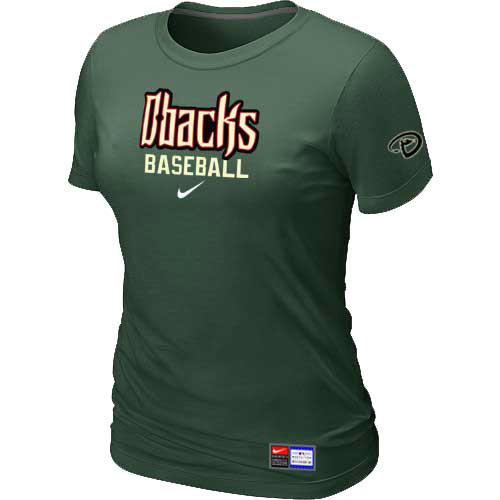 Cheap Women Arizona Diamondbacks Crimson Nike D.Green Short Sleeve Practice MLB Baseball T-Shirt