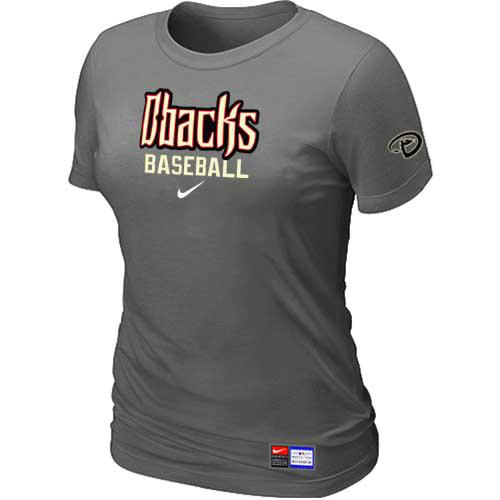 Cheap Women Arizona Diamondbacks Crimson Nike D.Grey Short Sleeve Practice MLB Baseball T-Shirt