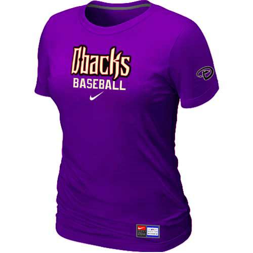 Cheap Women Arizona Diamondbacks Crimson Nike Purple Short Sleeve Practice MLB Baseball T-Shirt