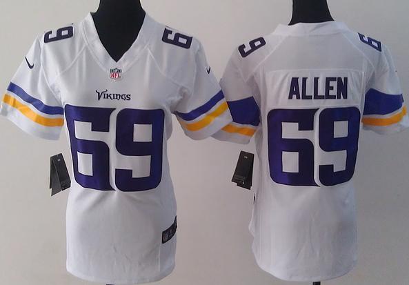 Cheap Women Nike Minnesota Vikings 69 Jared Allen White Game NFL Football Jerseys 2013 New Style