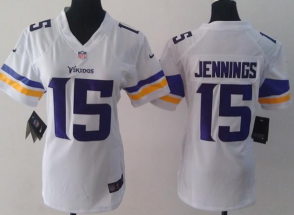 Cheap Women Nike Minnesota Vikings 15 Greg Jennings White Game NFL Football Jerseys 2013 New Style