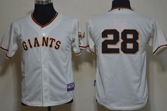 Kids San Francisco Giants 28 Buster Posey Cream MLB Jerseys Cheap