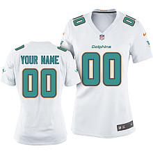 Cheap Women Nike Miami Dolphins Customized White NFL Jerseys 2013 New Style