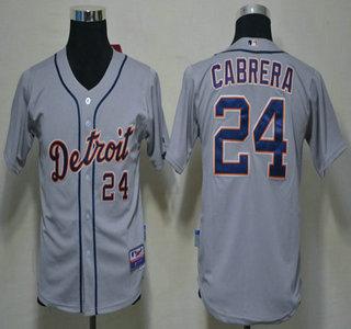Kids Detroit Tigers 24 Miguel Cabrera Grey MLB Jersey Cheap