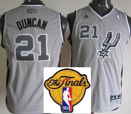 Kids San Antonio Spurs 21 Tim Duncan Grey Revolution 30 Swingman 2013 Finals Patch NBA Jerseys Cheap