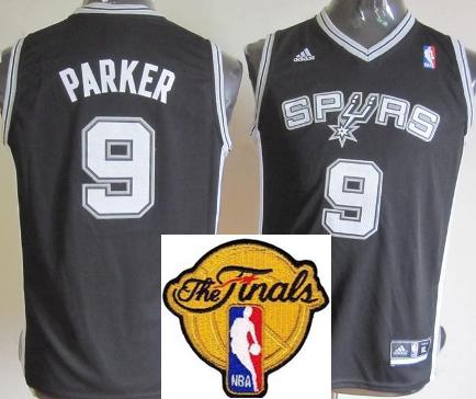 Kids San Antonio Spurs 9 Tony Parker Black Revolution 30 Swingman 2013 Finals Patch NBA Jerseys Cheap