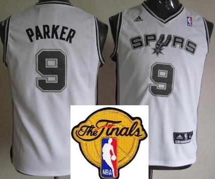 Kids San Antonio Spurs 9 Tony Parker White Revolution 30 Swingman 2013 Finals Patch NBA Jerseys Cheap