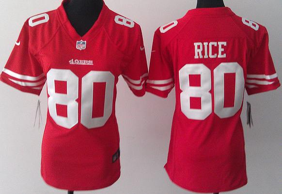 Cheap Women Nike San Francisco 49ers 80 Jerry Rice Red NFL Football Jerseys