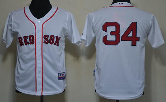Kids Boston Red Sox 34 David Ortiz White Baseball MLB Jersey Cheap