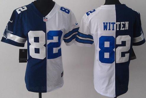 Cheap Women Nike Dallas Cowboys 82 Jason Witten Blue White Split NFL Jerseys