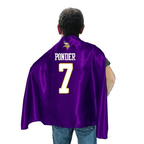 Minnesota Vikings 7 Christian Ponder purple NFL Hero Cape Sale Cheap