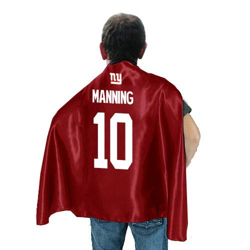 New York Giants 10 Eli Manning Red NFL Hero Cape Sale Cheap