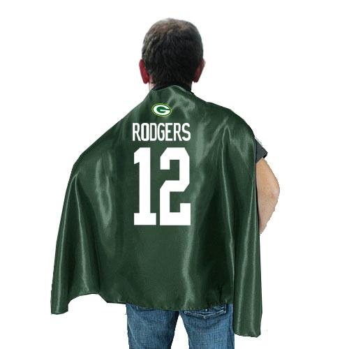Green Bay Packers 12 Aaron Rodgers Green NFL Hero Cape Sale Cheap