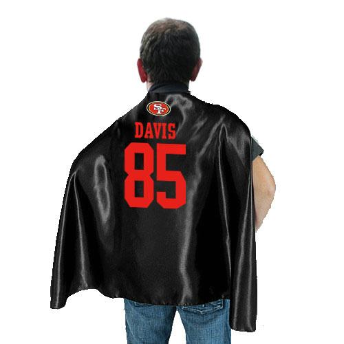 San Francisco 49ers 85 Vernon Davis Black NFL Hero Cape Sale Cheap