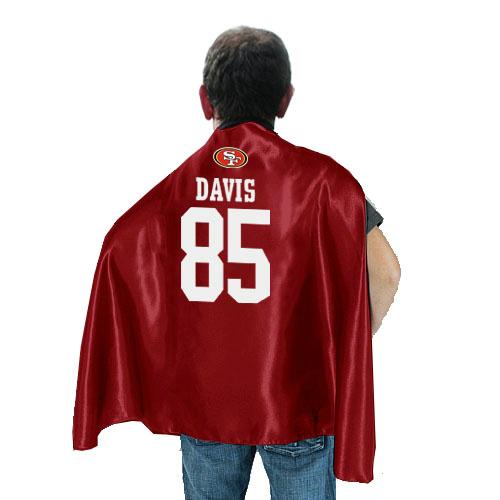 San Francisco 49ers 85 Vernon Davis Red NFL Hero Cape Sale Cheap