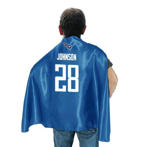 Tennessee Titans 28 Chris Johnson L.BLue NFL Hero Cape Sale Cheap