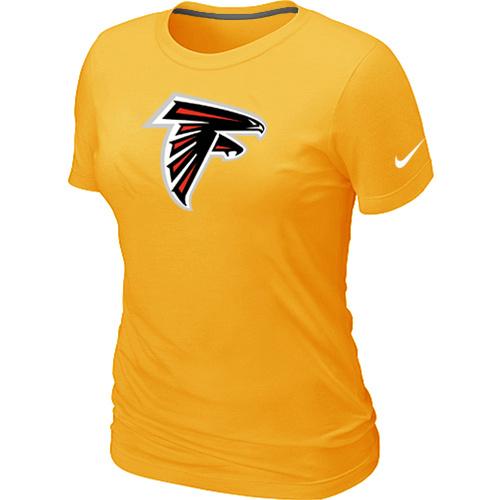 Cheap Women Nike Atlanta Falcons Yellow Logo NFL Football T-Shirt